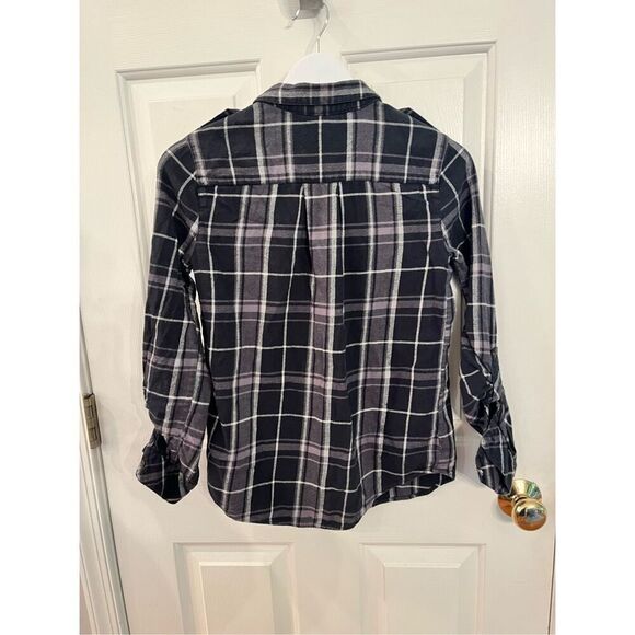 C&C California Gray Plaid Flannel Button Down Shirt sz XS - Picture 6 of 7